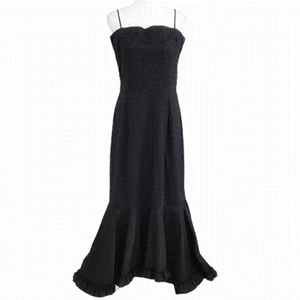 NADYA TOTO 2 PIECE BLACK EYELET SLEEVELESS MAXI DRESS & RUFFLE BOLERO COORD SET